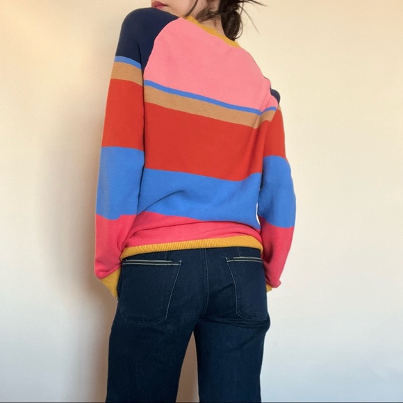 {SOLD} Color block Striped Sweater - Picture 2 of 6